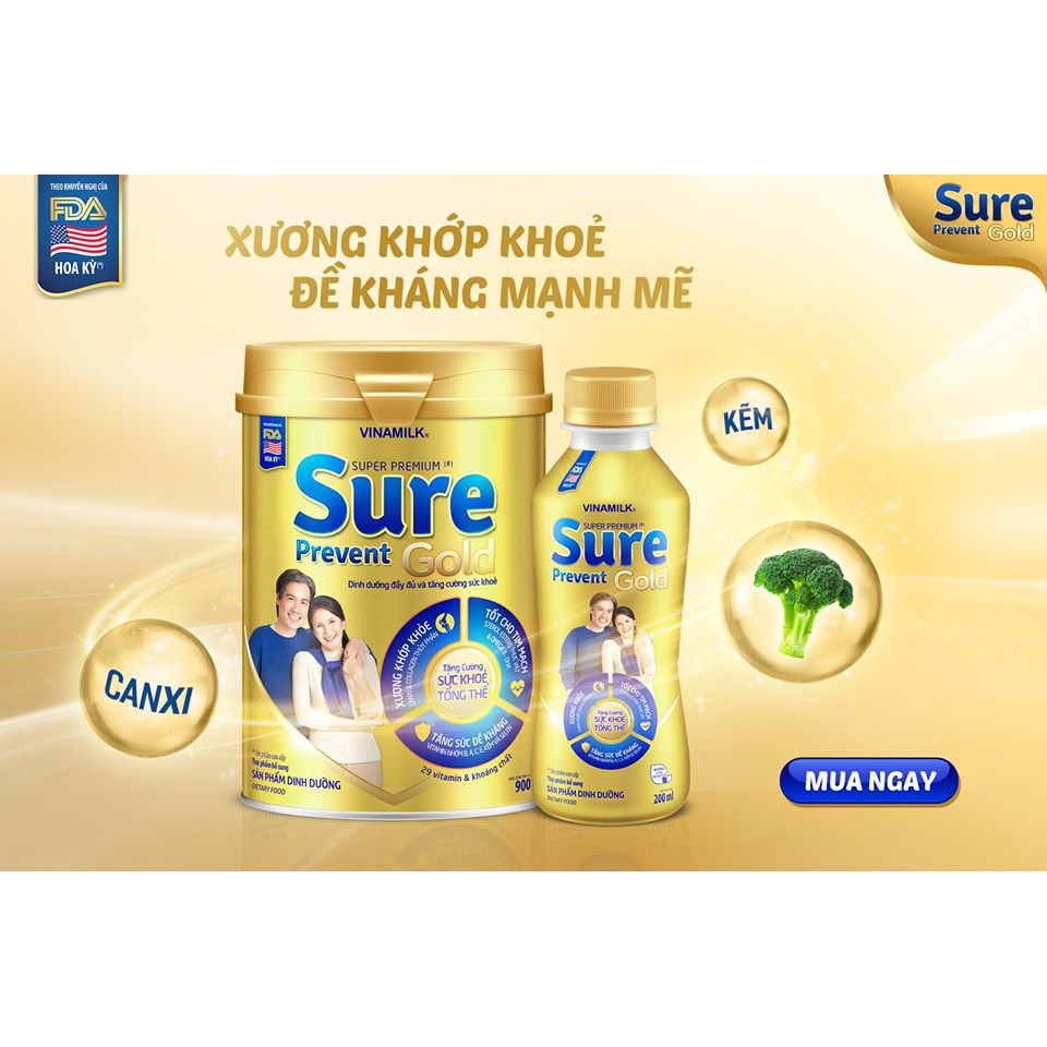 Sữa Bột Dinh Dưỡng Vinamilk Sure Prevent Lon 900g