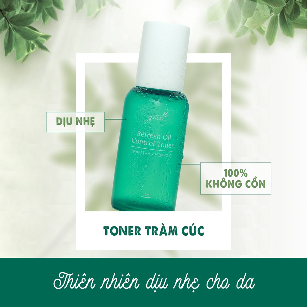 Bộ đôi Toner kiềm dầu thoáng da cả ngày-100% cấp HA căng da ngừa mụn-Toner Cân Bằng GUO(2chai*100ml)