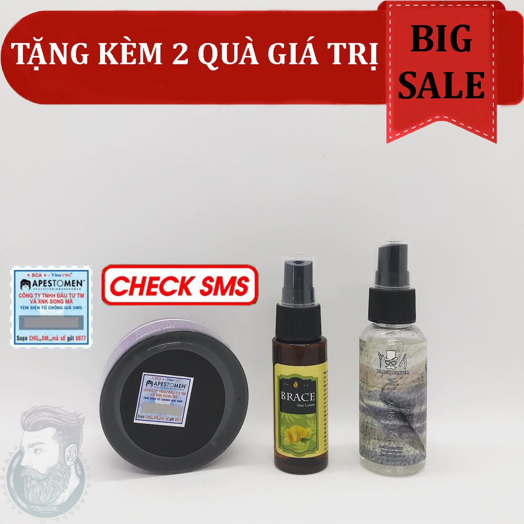 ✅[TẶNG 2 QUÀ] Sáp Vuốt Tóc Volcanic Clay V4 Nắp Nhôm - Wax Apestomen Volcanic Clay + Tặng Pre Styling & Hair Lotion