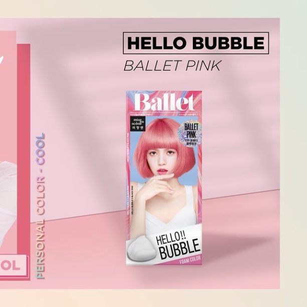 Thuốc nhuộm tóc gội nhuộm Hello Bubble Foam Mise En Scene mẫu Black pink MSNTH