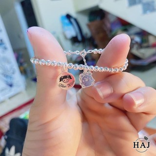 Lắc bi bạc khắc tên cho bé thay đổi con giáp và hình theo yêu cầu