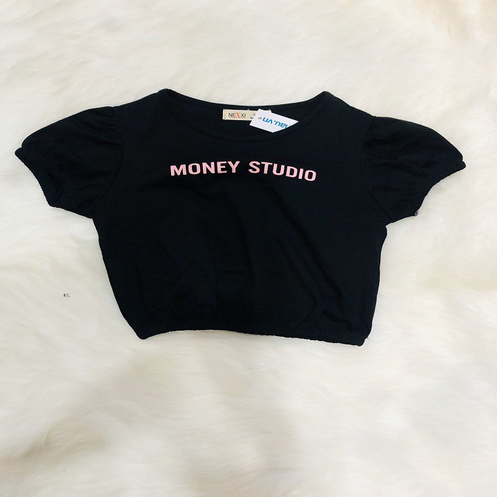 Bộ thun dài, Set áo croptop+quần ống bo, set đò năng động cho bé gái 012693