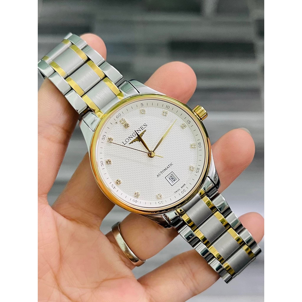Đồng hồ Nam Longines demi máy nhật, dây hạt gạo, kính saphire, chống nước 50m, dòng cơ Automatic size 38 và 40mm