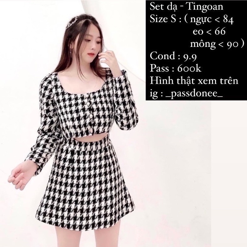 Set dạ tweed Tingoan size S ( đọc kỹ phần mô tả )