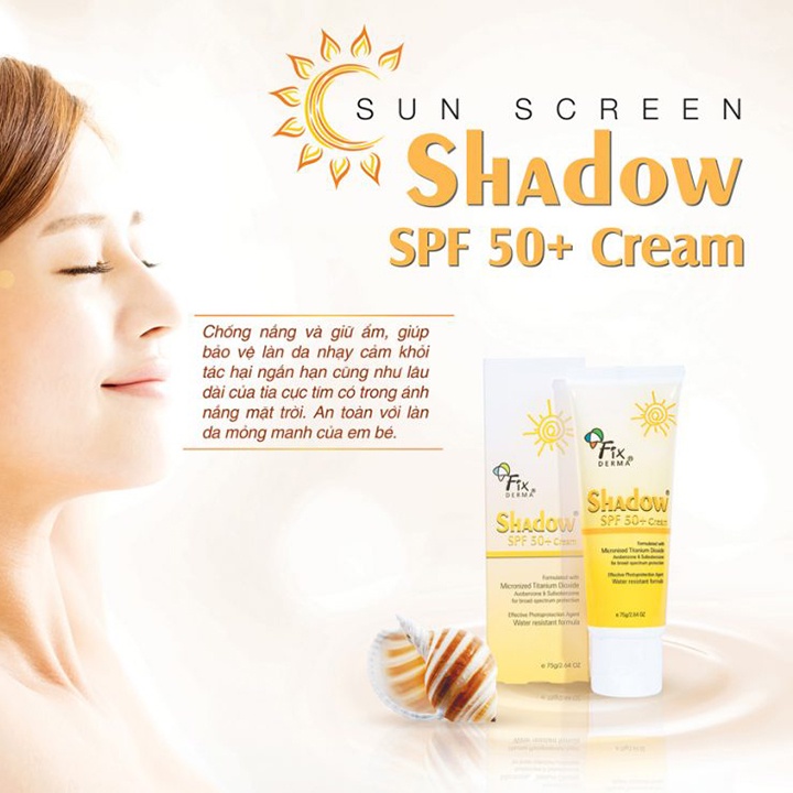 ✅[NHẬP KHẨU] Kem Chống Nắng Fixderma Shadow SPF 50+ / 30+ (Loại 75g)