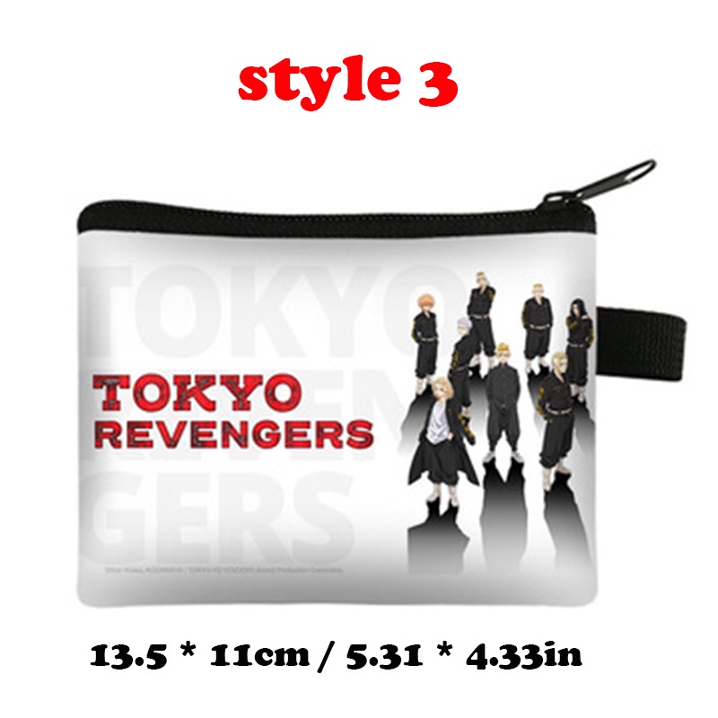 Ví đựng tiền xu cầm tay in họa tiết anime Tokyo Revengers cho học sinh