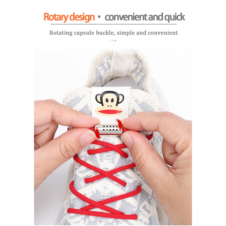 1 Cặp Dây Cao Su Co Giãn Hình Tròn Không Cần Buộc Dây Giày Sneaker Cho Người Lớn Và Trẻ Em