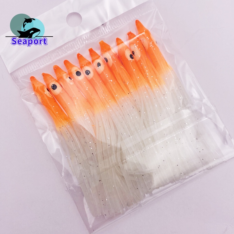 Set 10 Mồi Câu Cá Giả Hình Bạch Tuộc 7.5cm/2.9inch