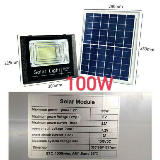 Đèn led pha năng lượng mặt trời có điều khiển 25w, 40w, 60w, 100w