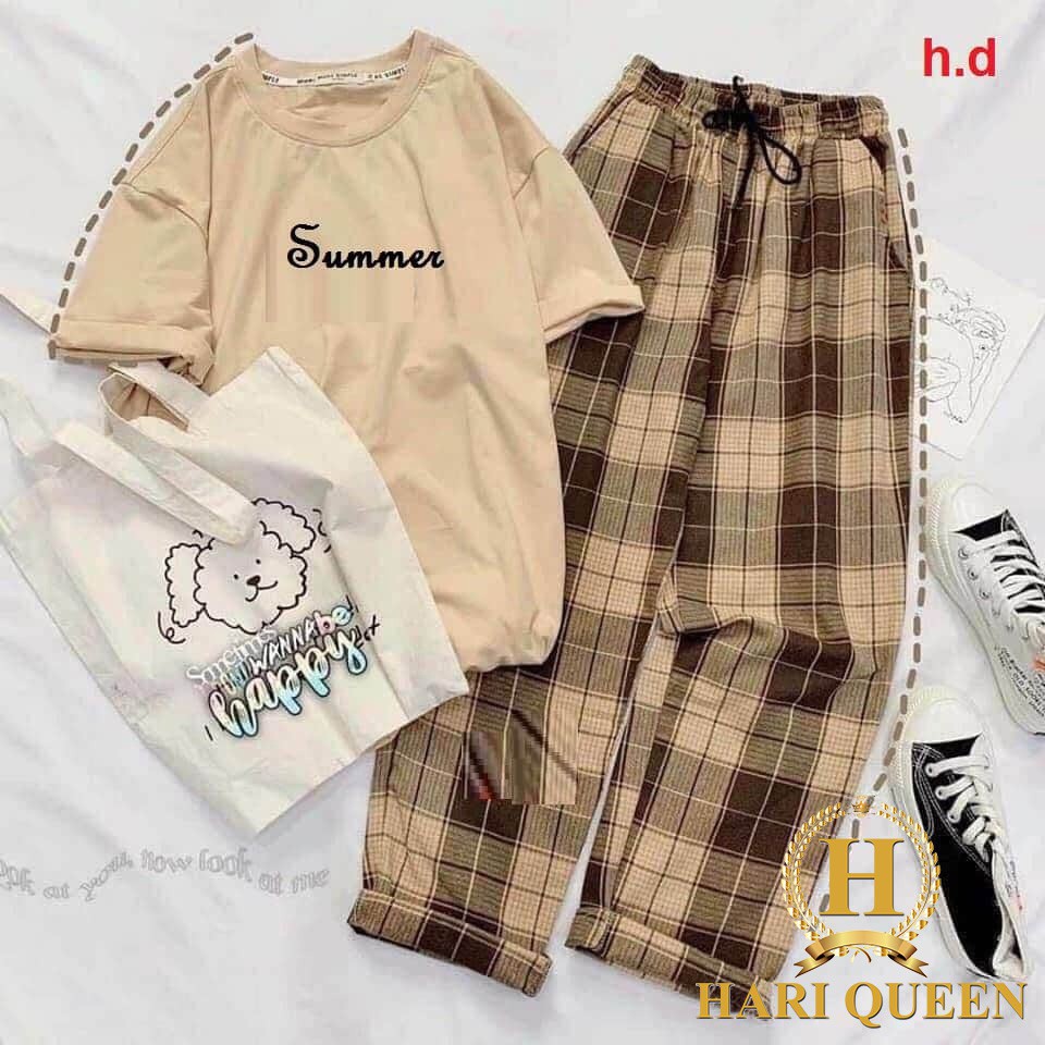 Sét áo Sumer + quần kẻ DHA0720