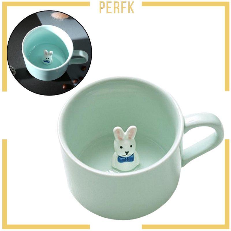 Cốc Sứ Uống Cà Phê / Trà Sữa In Hình Động Vật Hoạt Hình 3d Dễ Thương