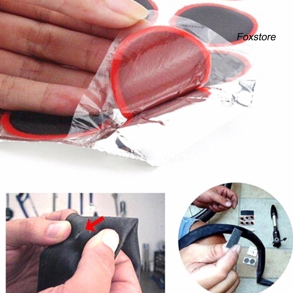 Bộ 48 Miếng Vá Lốp Xe Hình Vuông/Tròn Bằng Cao Su