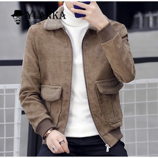 [FREE SHIP ĐƠN TỪ 50K] Áo khoác nam da lộn lót lông dày dặn giữ nhiệt - Áo khoác lót lông cừu mềm mịn chất thật