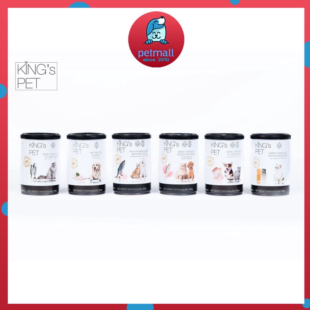 Pate hỗn hợp cho chó và mèo King’s Pet hộp 380g - PetMall