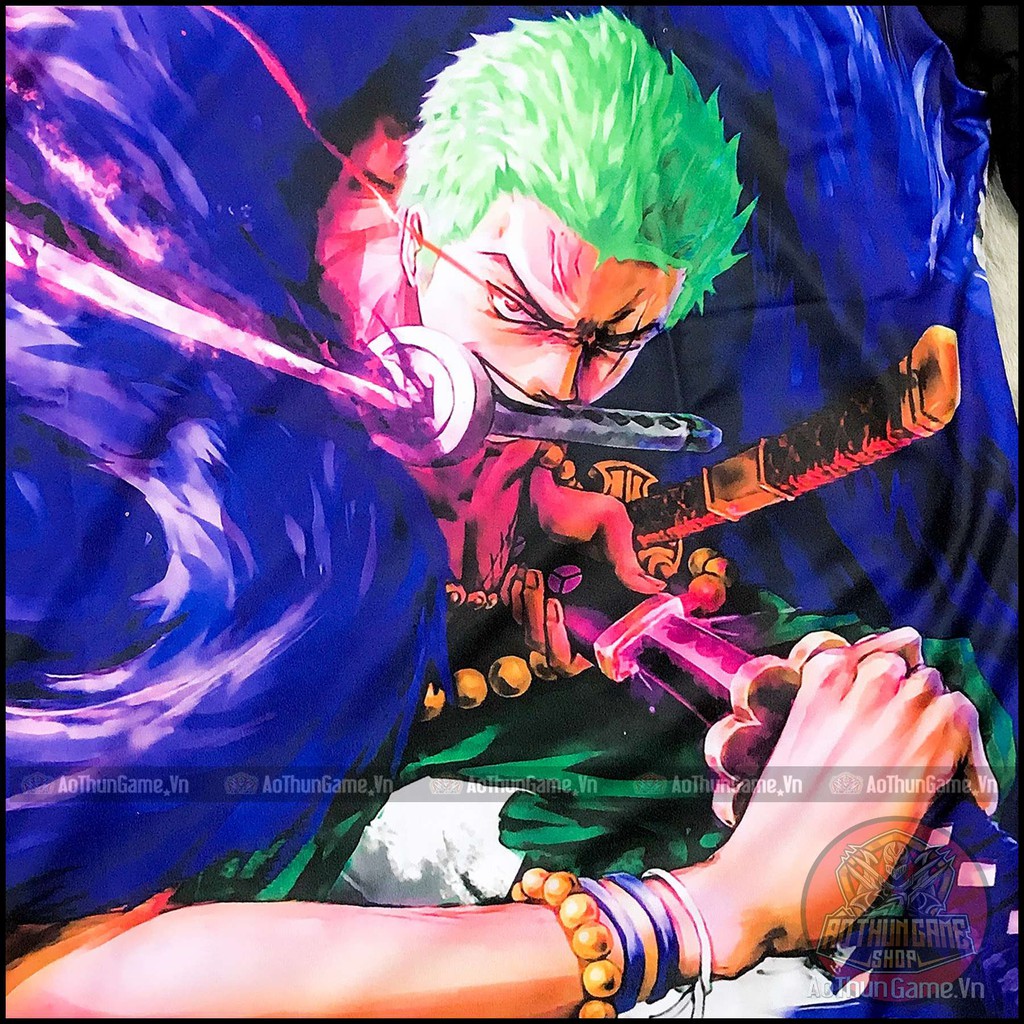 ☘️ Áo One Piece Zoro (3D Đen) Roronoa zoro A01, áo đảo hải tặc Anime Manga ☘️ (Shop AoThunGameVn)