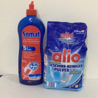 Conbo bột rửa bát alio và chai nướclafm bóng somat Đức 750 ml