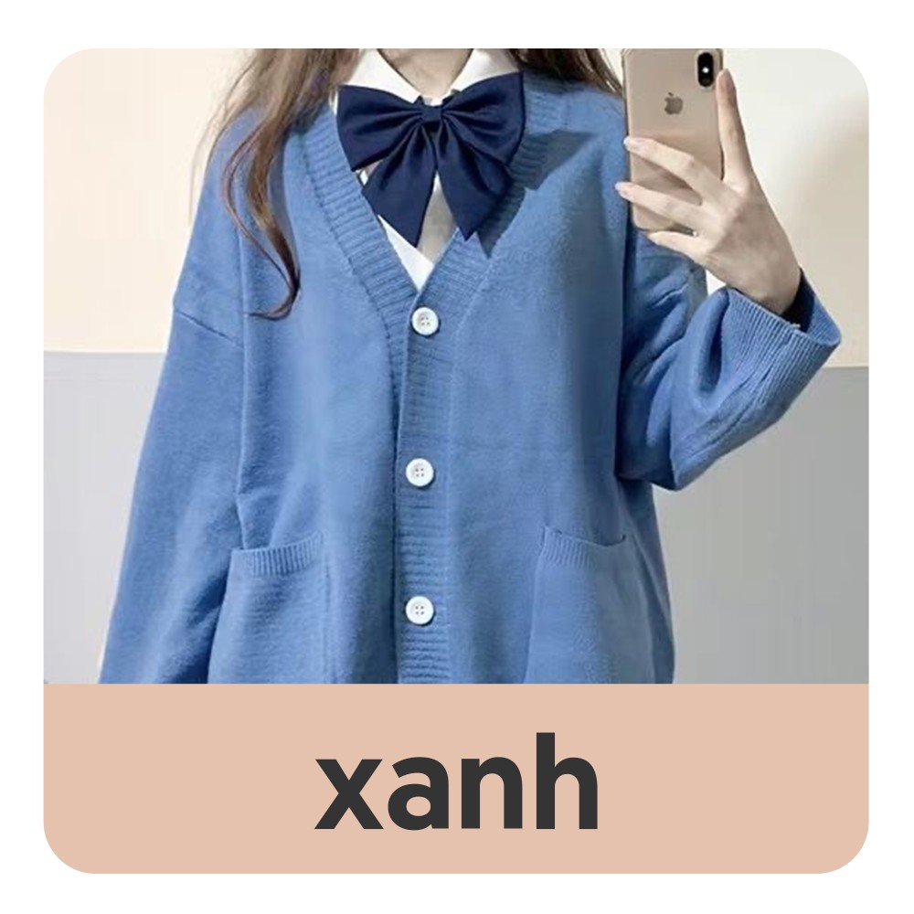 Áo Khoác Len Cardigan Nữ Dài Tay Siêu Xinh JK Nhật Bản