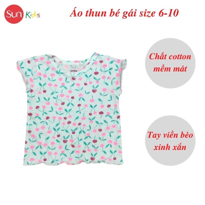 Áo thun cho bé gái, áo phông bé gái chất cotton mềm mát, size 6 - 10 tuổi - SUNKIDS1