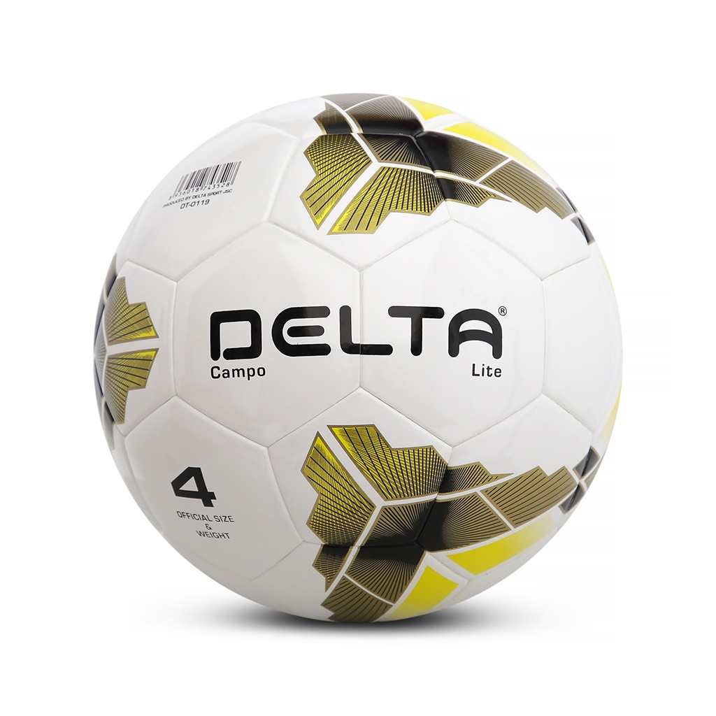 Bóng đá ngoài trời DELTA Campo Lite 4D size 4 chất liệu da PU sử dụng cho 9-12 tuổi trở lên, chơi trên nhiều loại sân.