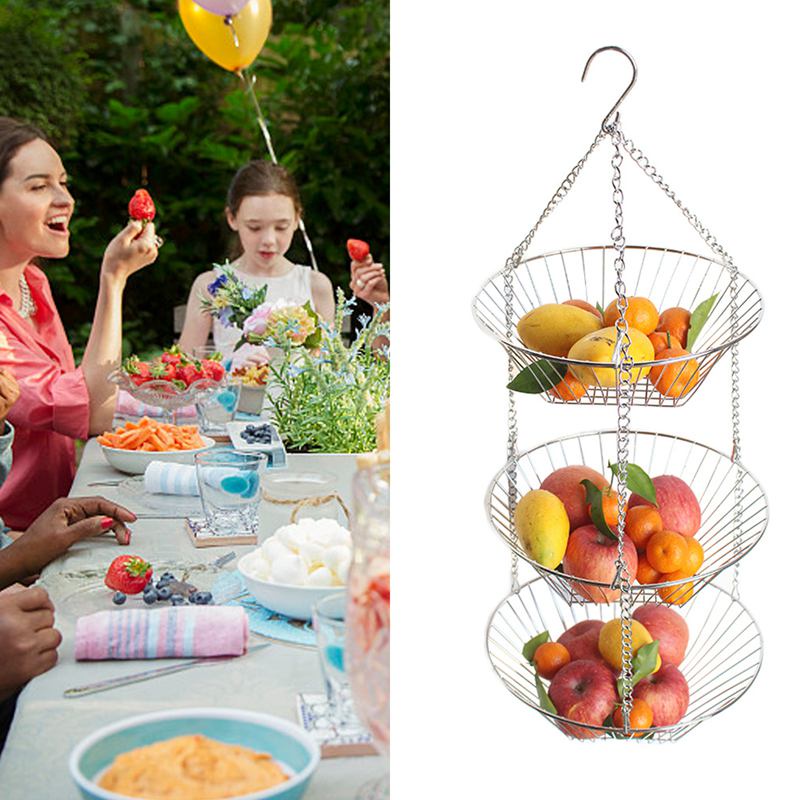 Rổ Treo 3 Tầng Đựng Trái Cây / Vật Dụng Tiện Lợi