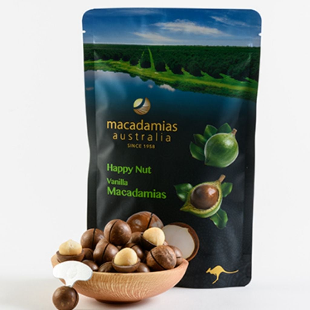 Hạt Mắc Ca/ Macca Úc (225gr) - Happy Nut Vanilla Macadamias Australia
