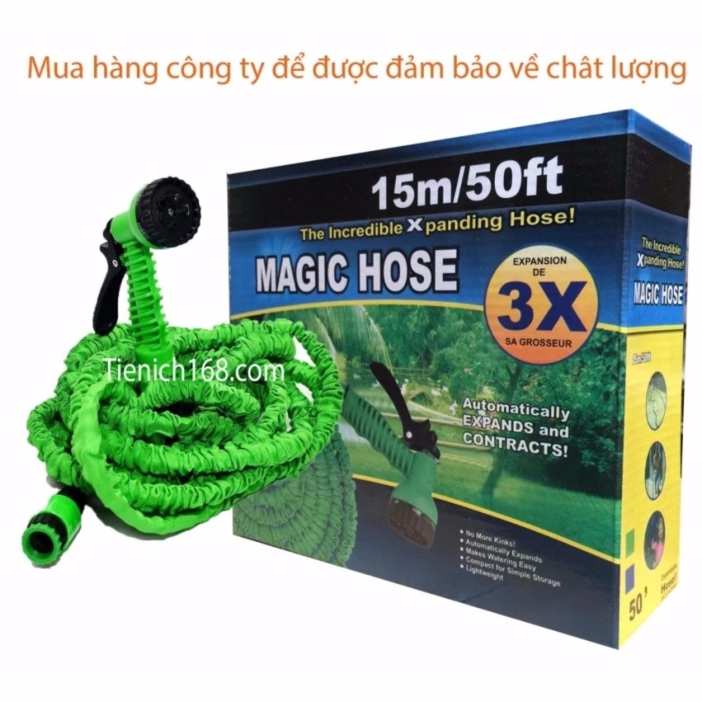 Bộ vòi rửa xe,tươi cây giãn nở MAGIC HOSE 15M RCB119