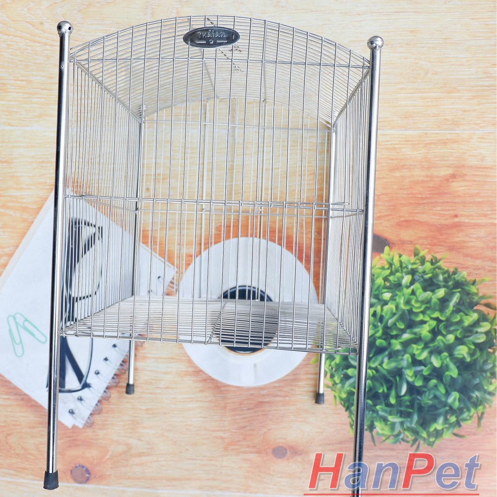 Hanpet.GV- Lồng tắm chim lớn dành cho chim Khướu, Họa my, Chào mào, Chòe- Lồng tắm lớn 100% inox không gỉ sét (Hanp