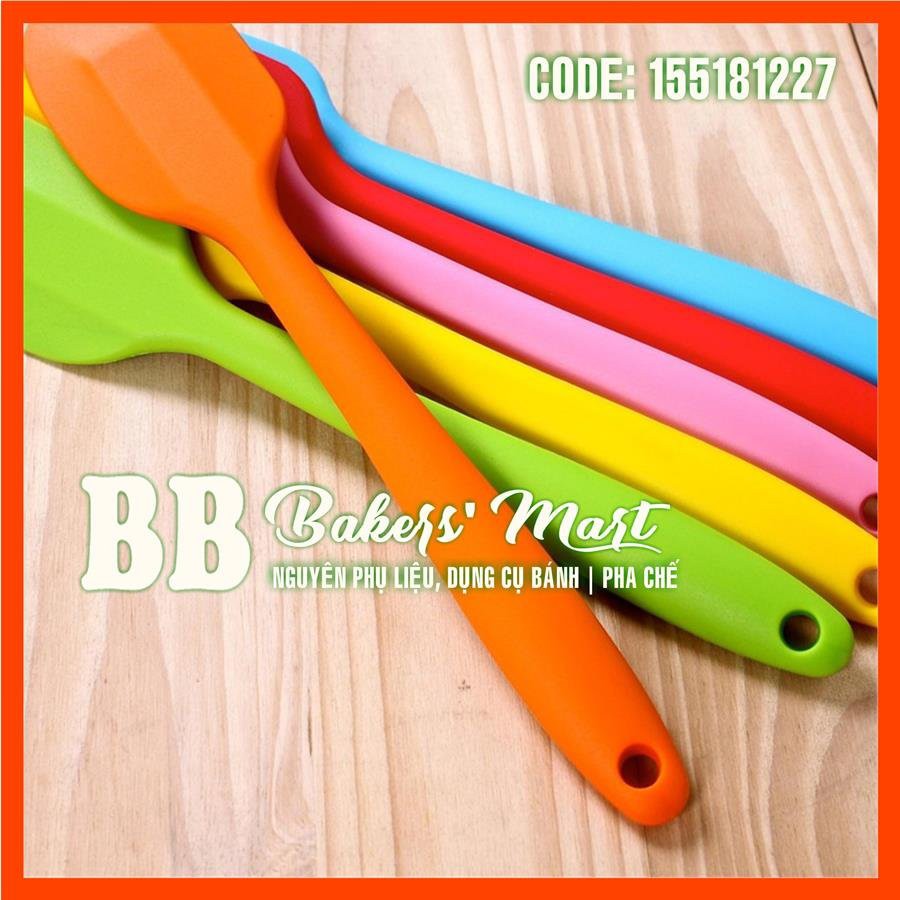 Spatula phới dẹt vét trộn bột silicone đúc liền 1 màu LỚN - 28cm (GIAO MÀU SẮC NGẪU NHIÊN)