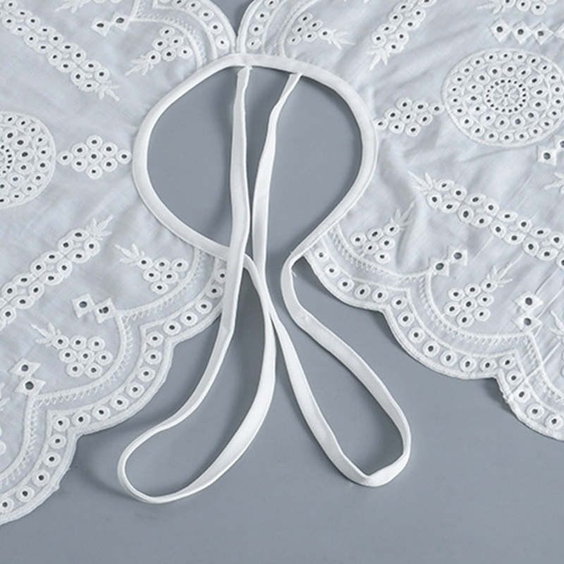 Khăn Choàng Cổ Giả Thêu Họa Tiết Chấm Bi / Cánh Hoa Mini Thời Trang Cho Nữ