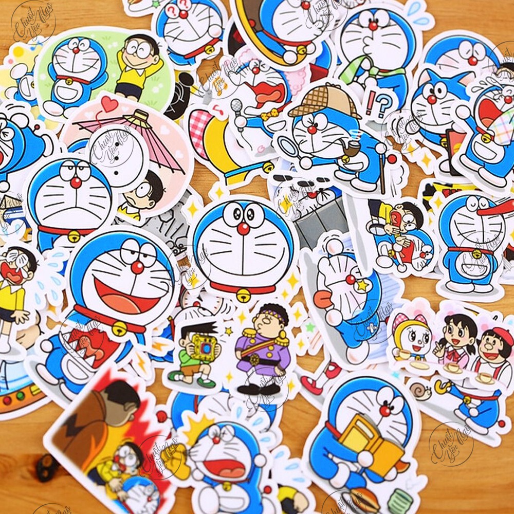 Sticker dễ thương hình dán decal chống nước chủ đề mèo máy Đô rê mon Doraemon Cute
