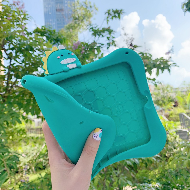 Ốp máy tính bảng bằng silicone chống va đập hình khủng long cho IPAD 5/ 6 /PRO/ 2/3/4/ MINI 5