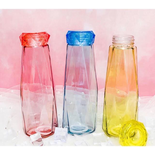 🍀SIÊU GIẢM GIÁ 🍀 Bình nước thủy tinh, bình giữ nước kim cương 430ml  (giao màu ngẫu nhiên) - shoforgirl | BigBuy360 - bigbuy360.vn