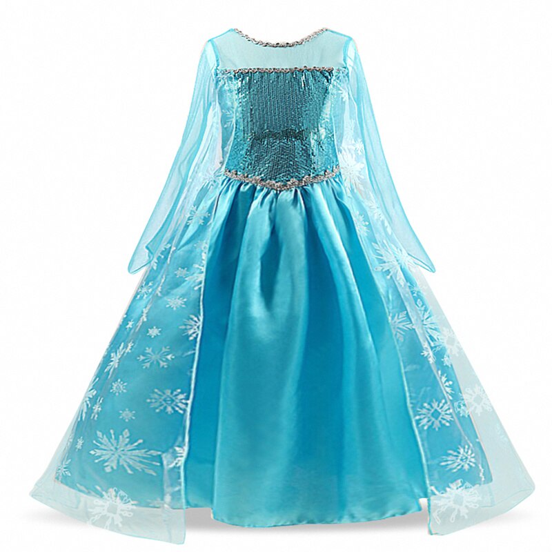 Đầm Hóa Trang Thành Nữ Hoàng Băng Giá Elsa Anna 2 Màu Xanh Lá Cho Bé Gái