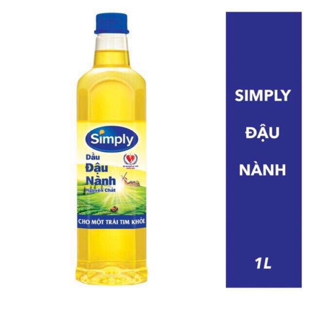 Dầu đậu nành nguyên chất Simply chai 1 lít