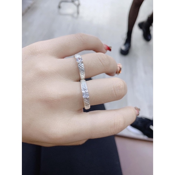 Nhẫn đôi bạc ta, thiết kế đơn giản