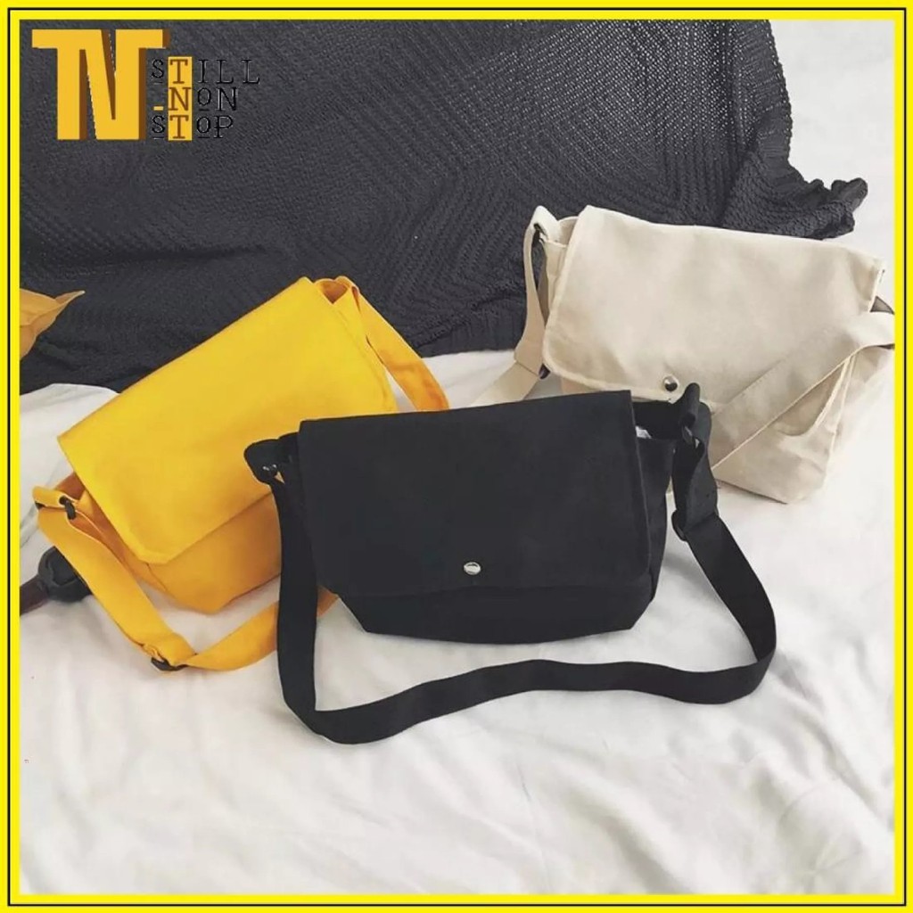 Túi tote giá rẻ vải canvas đeo chéo đi hoc unisex phong cách ulzzang XUONGMAITNT D32