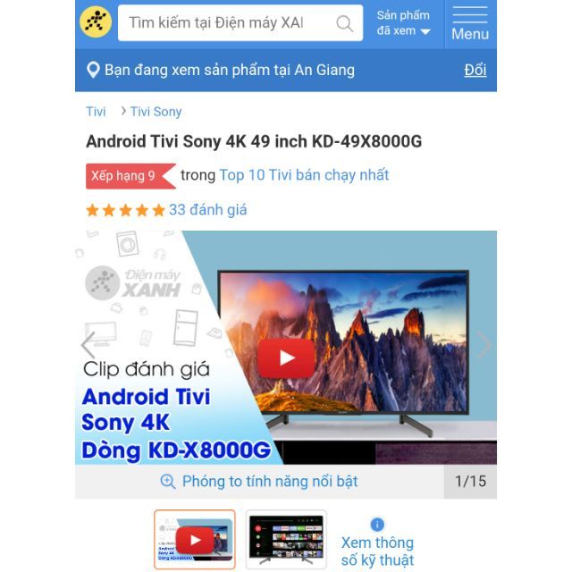 [Rẻ hơn siêu thị 2tr] Tivi thông minh 4k sony 49X8000G