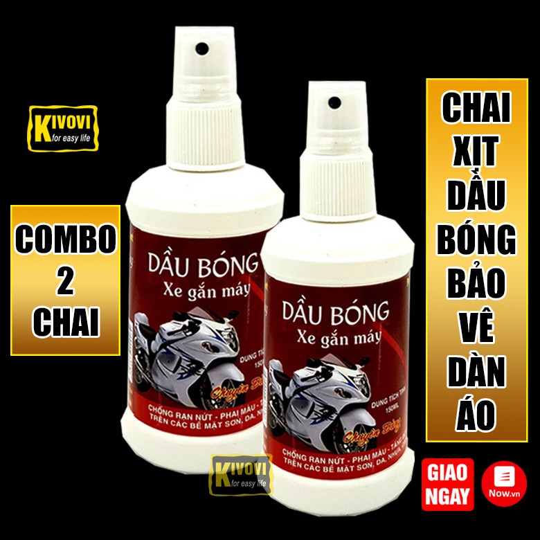 COMBO 2 CHAI Bình Xịt Dầu Bóng Xe Máy Đa Năng 909 Kifa 150ML Làm Tăng Độ Bóng Bẩy Trên Các Bề Mặt : Sơn,Da,Nhựa,Simili,.