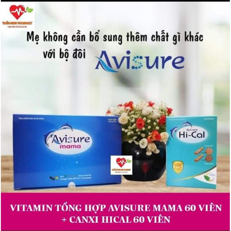 Bộ đôi Vitamin tổng hợp Avisure Mama - Canxi tự nhiên Avisure Hical dành cho phụ nữ mang thai và cho con bú