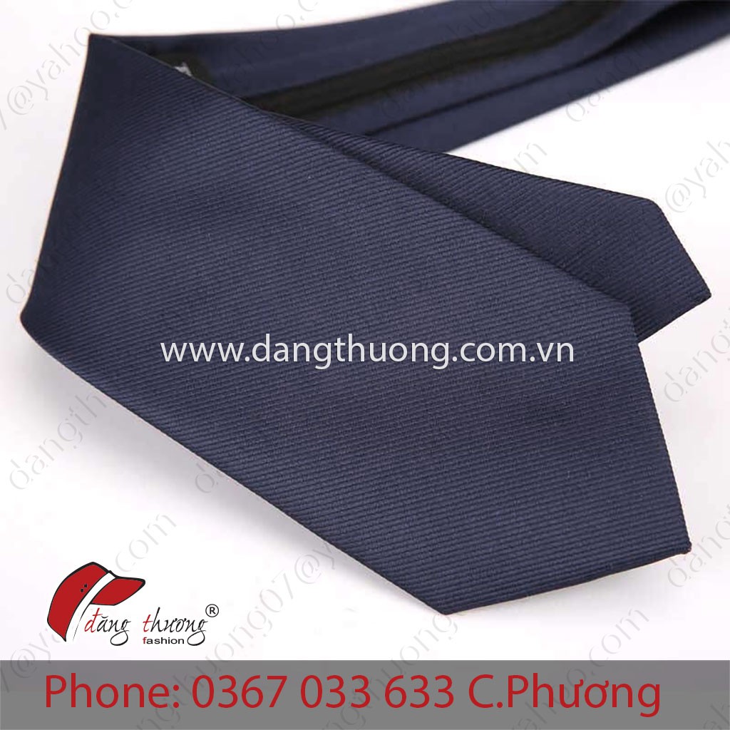 Cà vạt caravat thắt sẵn dây kéo màu xanh đen/ tím than cho nhân viên bảo vệ, văn phòng