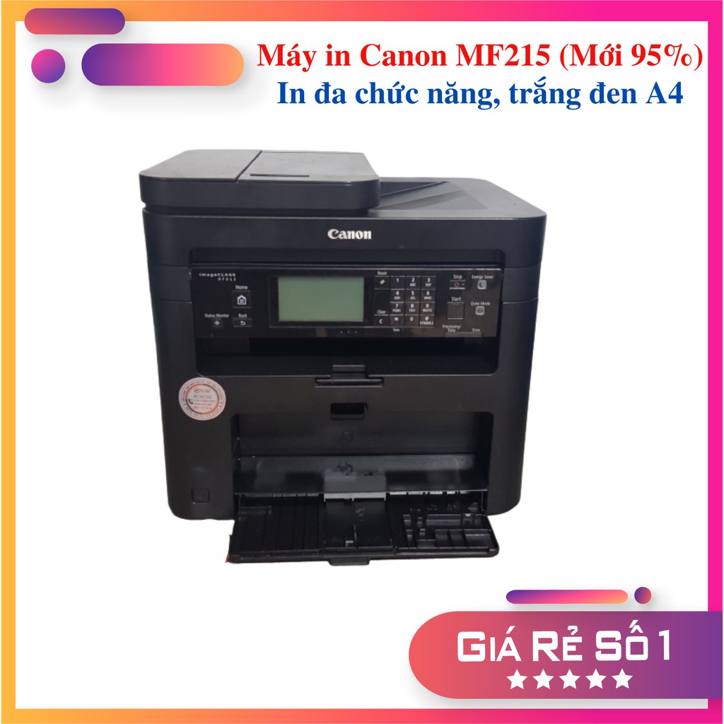 MÁY IN LASER TRẮNG ĐEN ĐA CHỨC NĂNG CANON MF215 (MỚI 95%) - IN, SCAN, COPY, FAX - IN KHỔ A4 - TẶNG HỘP MỰC MỚI