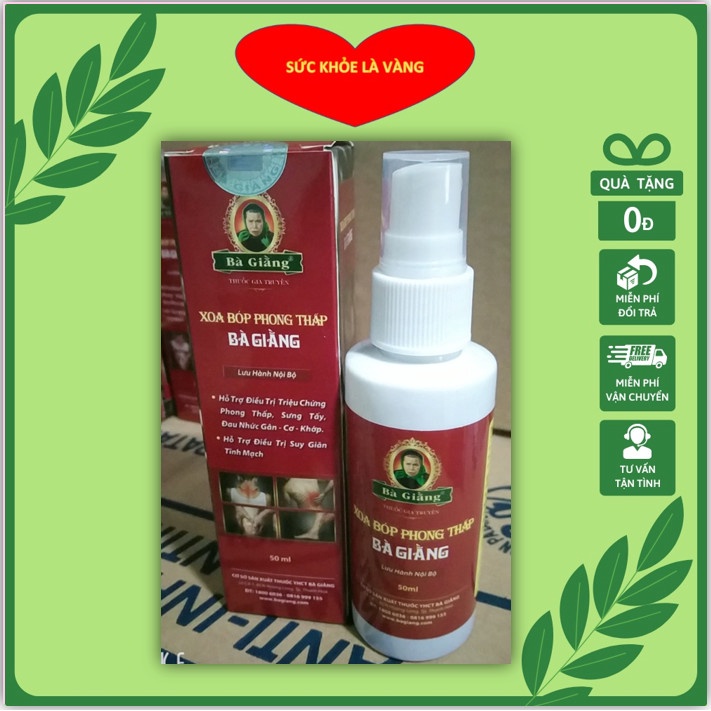 Xoa Bóp Phong Thấp Bà Giằng - chai xịt 50ml hàng chính hãng.
