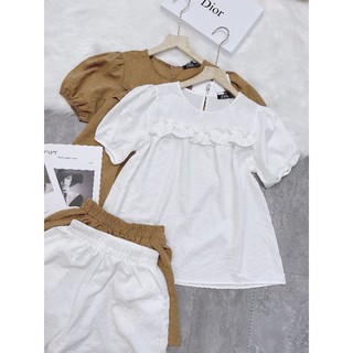Set bộ bèo ngực tay bồng