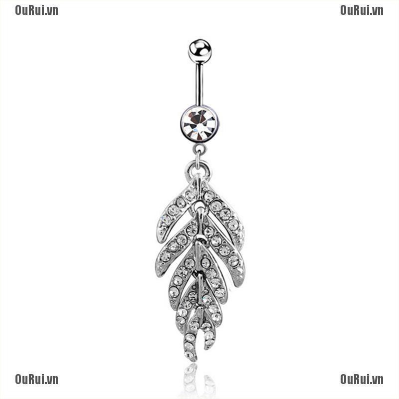 Khuyên Rốn Đính Đá Bằng Thép Y Tế Thời Trang