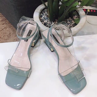 Sandal cao gót 5p quai mảnh mica