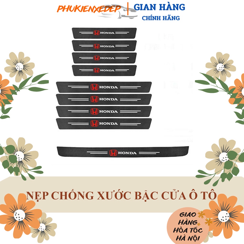 Nẹp Chống Xước Cửa Xe Có LOGO ⚡FREESHIP⚡ Nẹp Chông Xước Cốp Sau Xe Ô Tô Vân Carbon Cho Nhiều Hãng Xe CAO CẤP