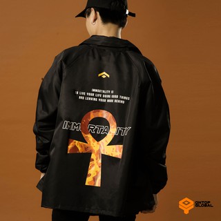 Áo khoác dù nam form rộng màu đen Immortal Fire local brand ONTOP