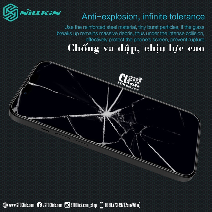 KÍNH CƯỜNG LỰC IPHONE 13 PRO MAX NILLKIN AMAZING H CHÍNH HÃNG