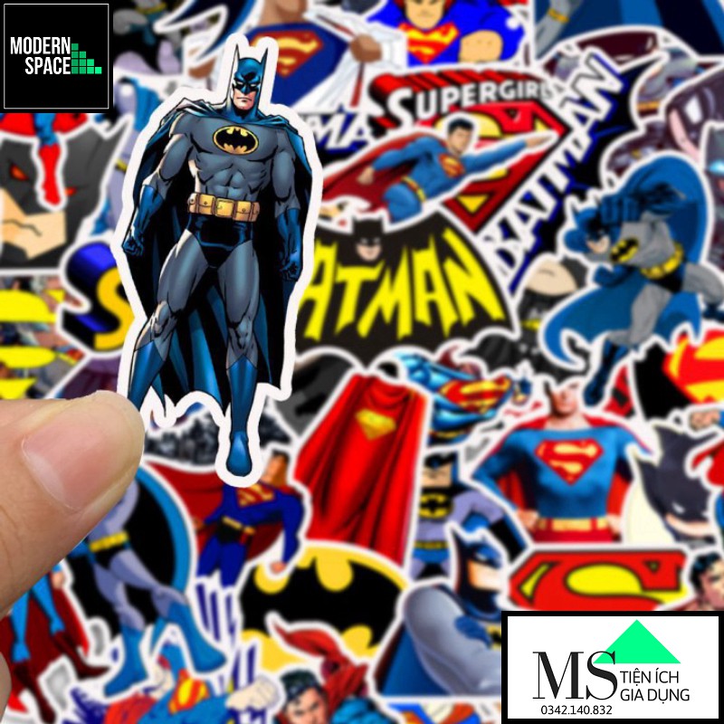 Sticker PVC Batman Siêu Nhân ST054-ST - 100 Hình dán Chống nước