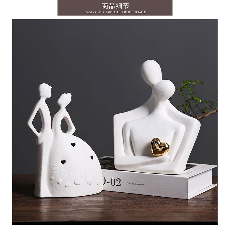 Lọ Hoa Bằng Gốm Hình Cặp Đôi Đơn Giản Hiện Đại Trang Trí Nhà Cửa